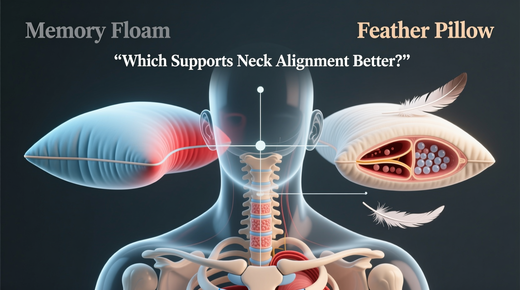 memory foam vs feather pillow which supports neck alignment better