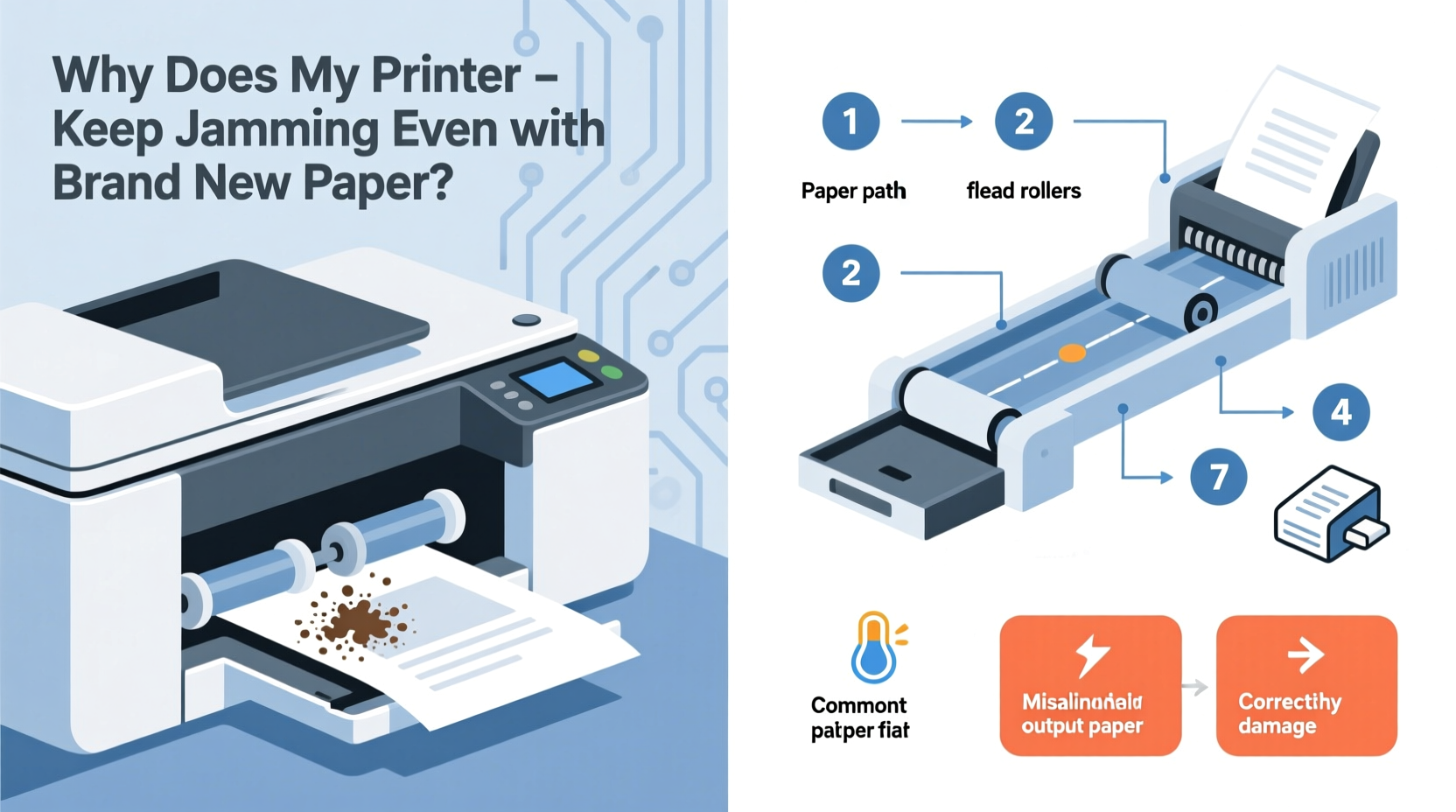 why does my printer keep jamming even with brand new paper fixes