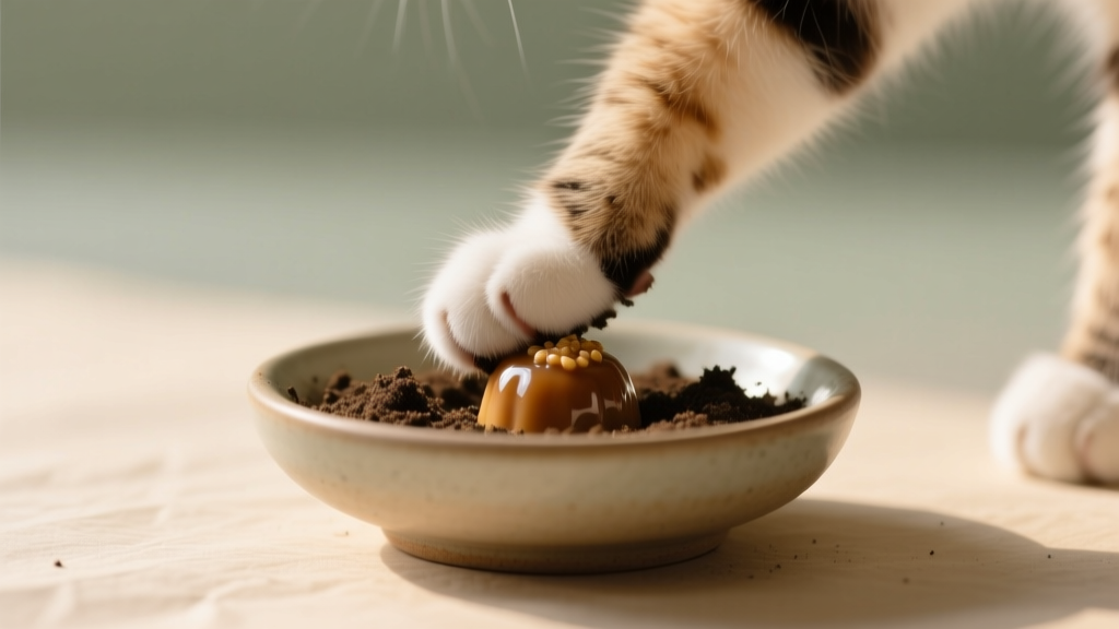 Cat Paw Burying Treats: Food Preservation Instinct