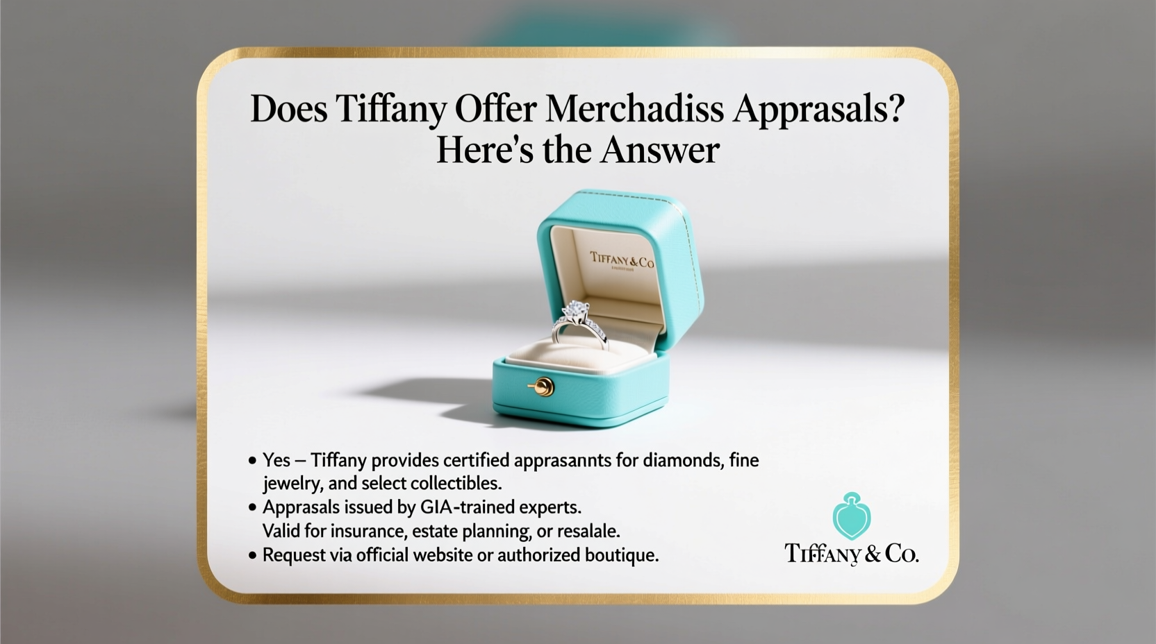 does tiffany offer merchandise appraisals