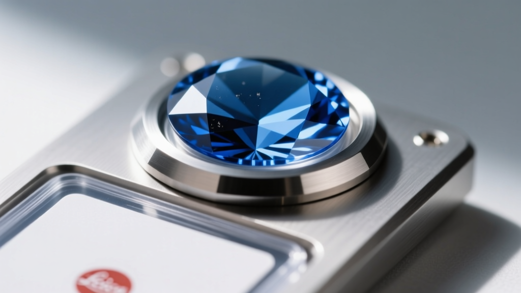 Macro shot of sapphire crystal glass fitted into a titanium bezel, designed to securely hold a standard graded trading card slab.