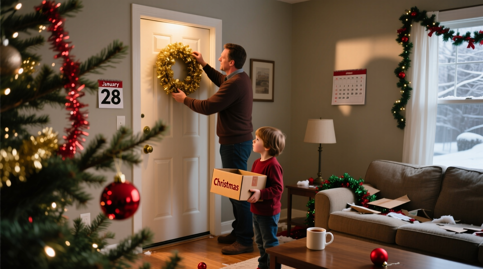 when do people take down christmas decorations