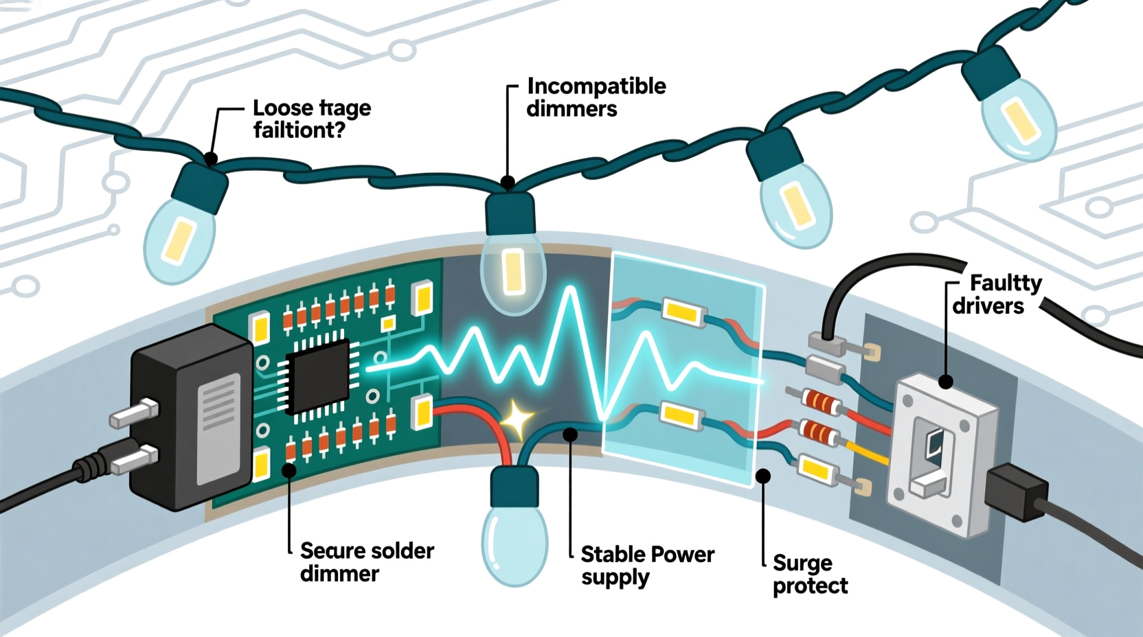 why do led christmas lights sometimes flicker and how to stop it