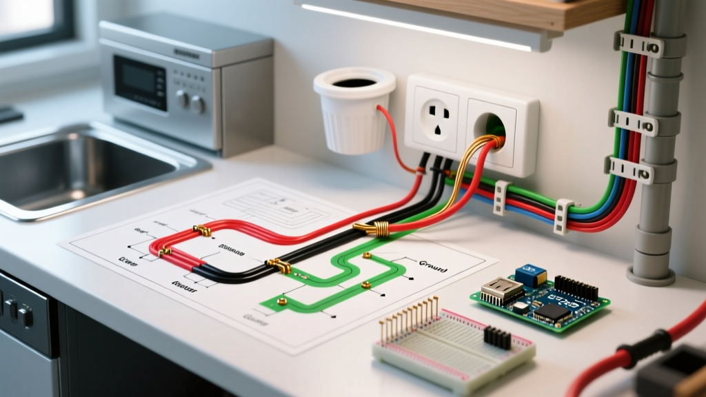 Simple Electrical Wiring Diagram for Split Kitchen Appliances