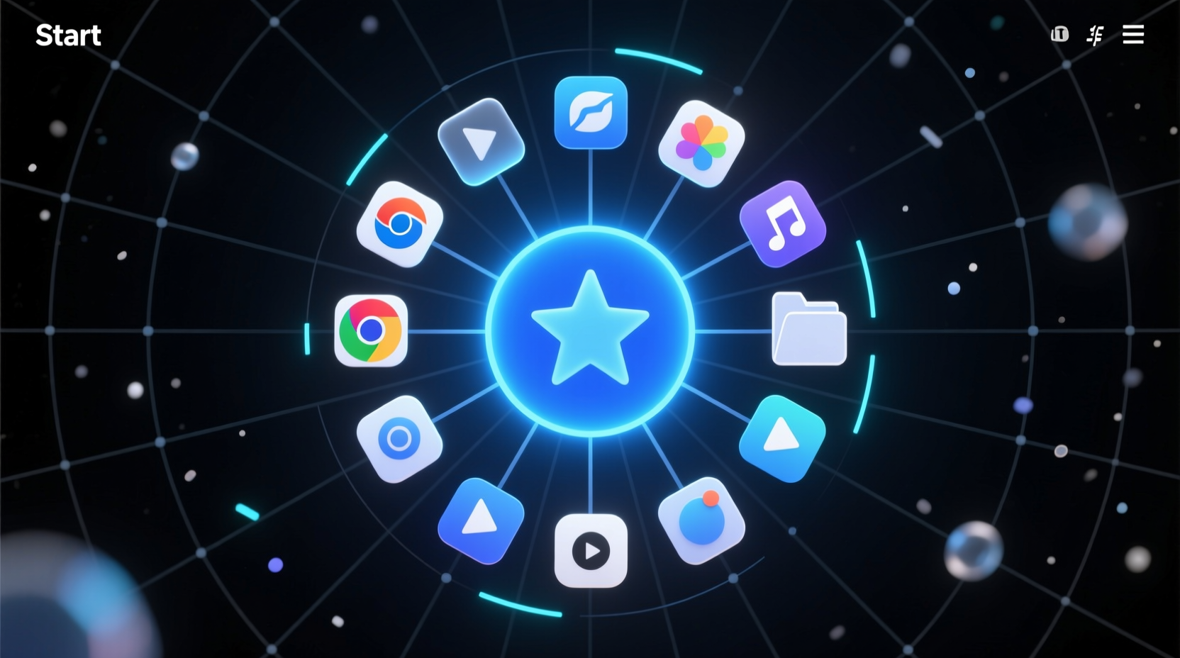 the handy start menu organizes your applications for yo