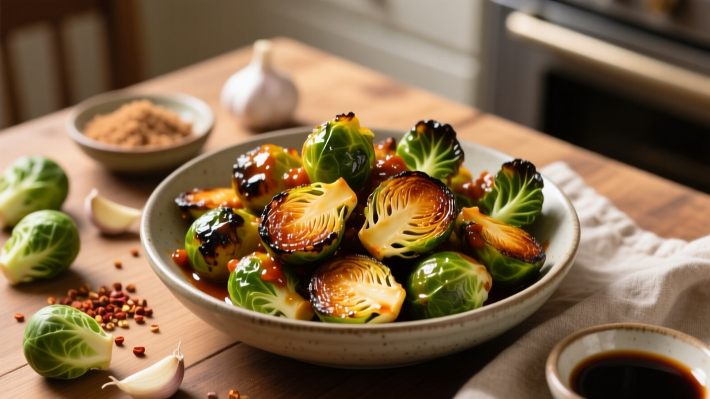 Air Fry Sweet & Spicy Brussels Sprouts (Crispy, Not Soggy!)