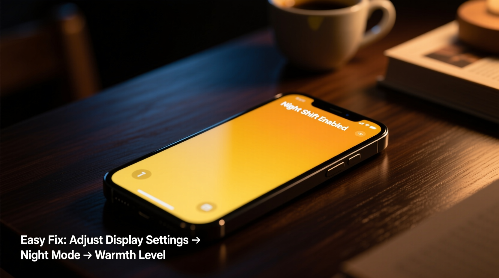 why does my phone screen look yellow at night easy display settings fix