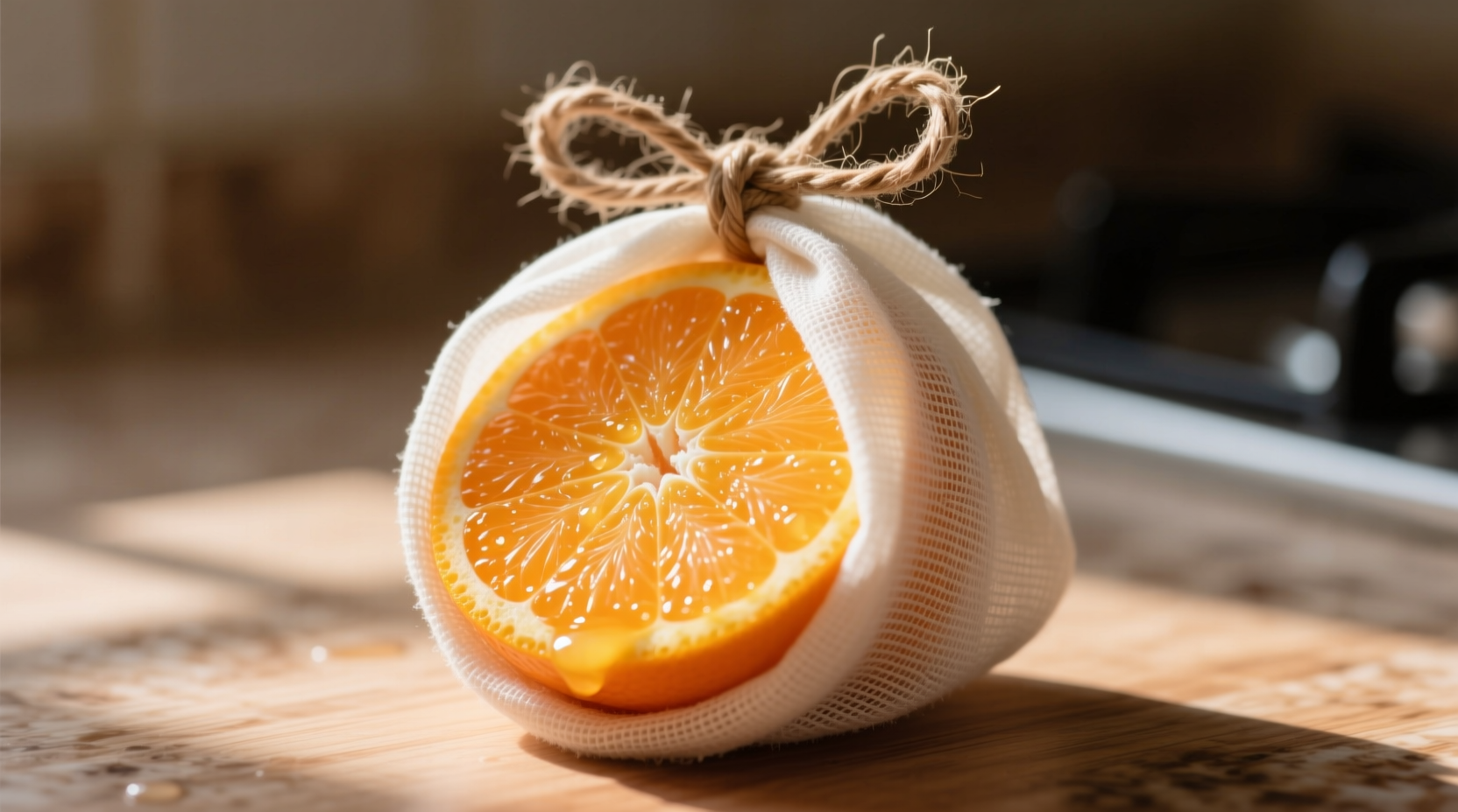 wrap citrus fruit in cheesecloth for seed free juicing