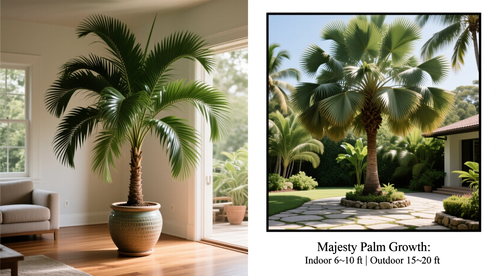 Majesty Palm Size Guide: Indoor vs Outdoor | TheHomeSprouts