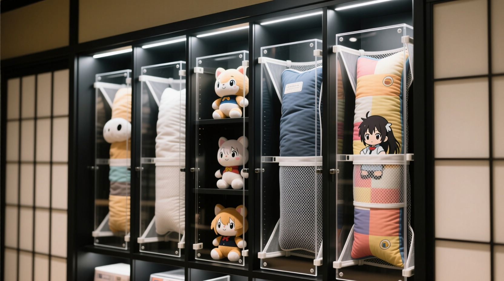 closet organization tips for anime plushies dakimakura covers