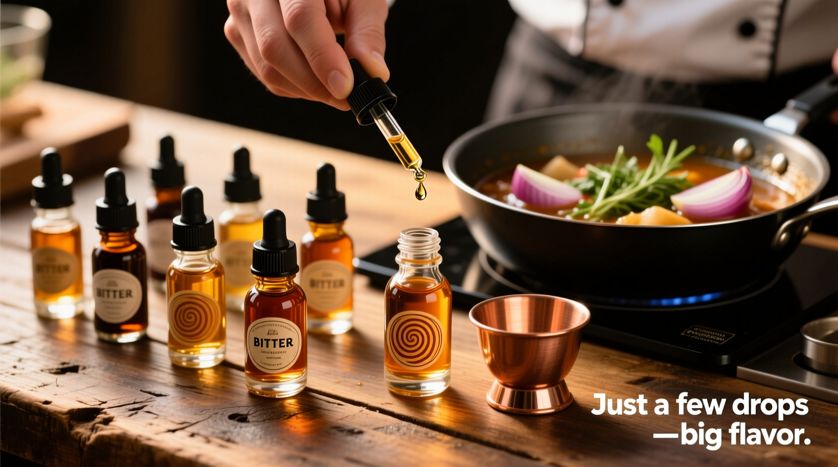 why do bitters come in tiny bottles and can you use them in cooking