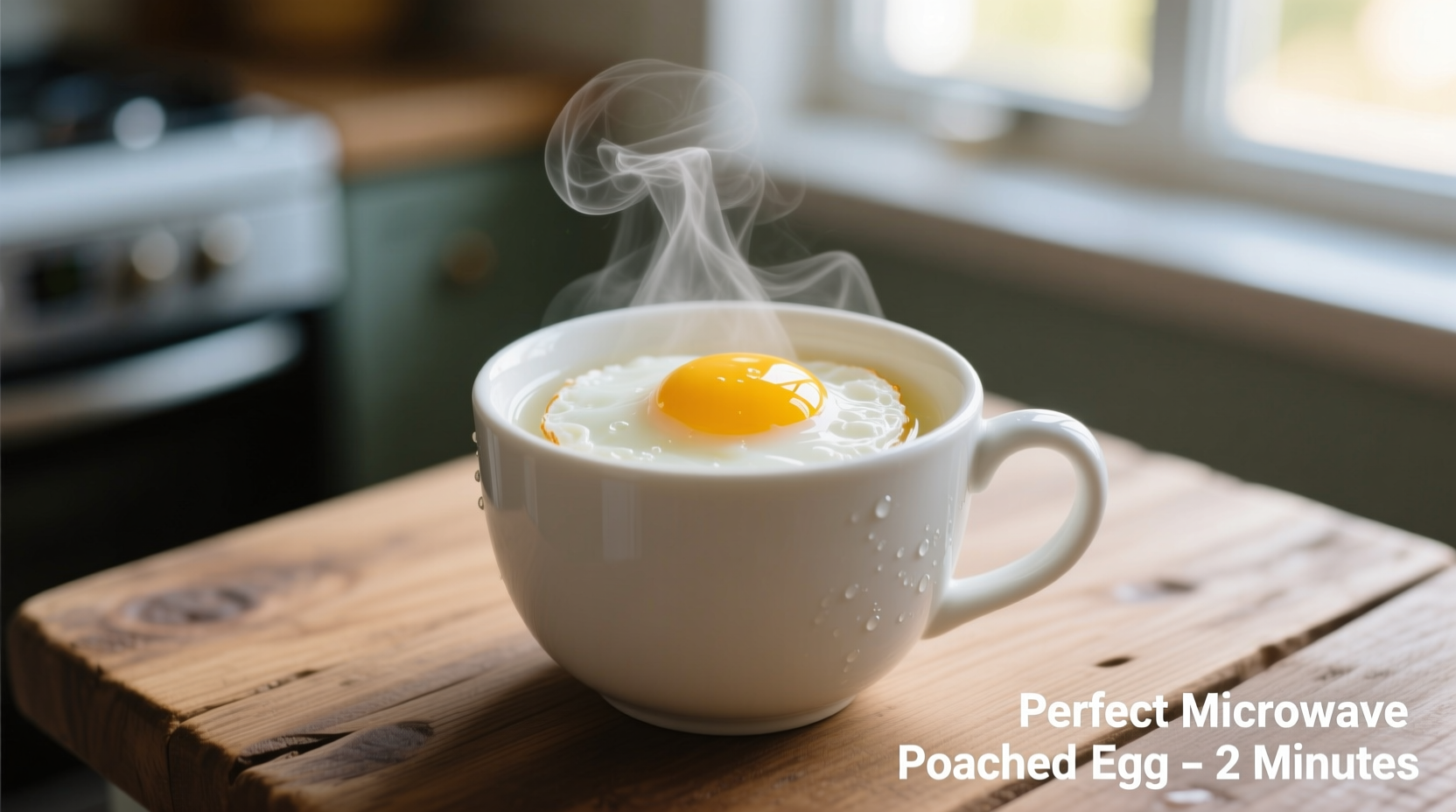 Perfect microwave poached egg in mug