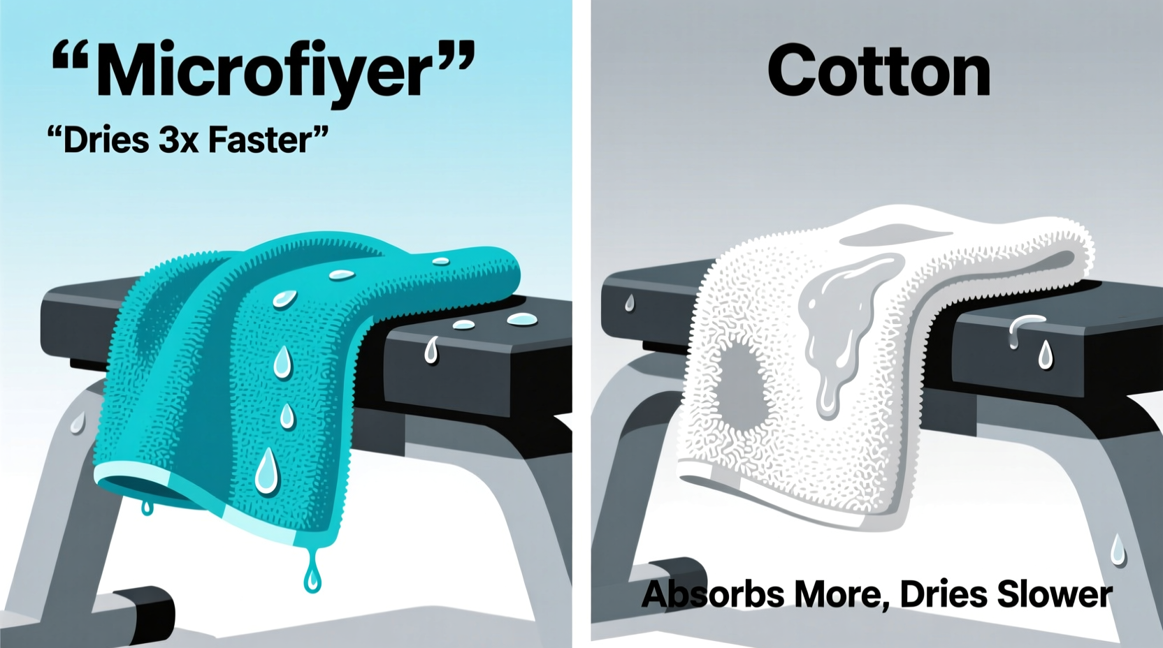 is microfiber better than cotton for gym towels in terms of drying speed