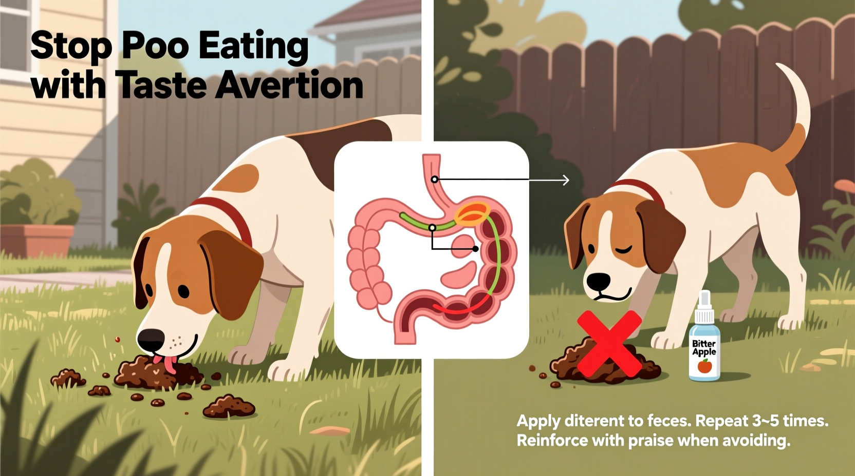 how to stop your dog from eating poop using taste aversion tricks