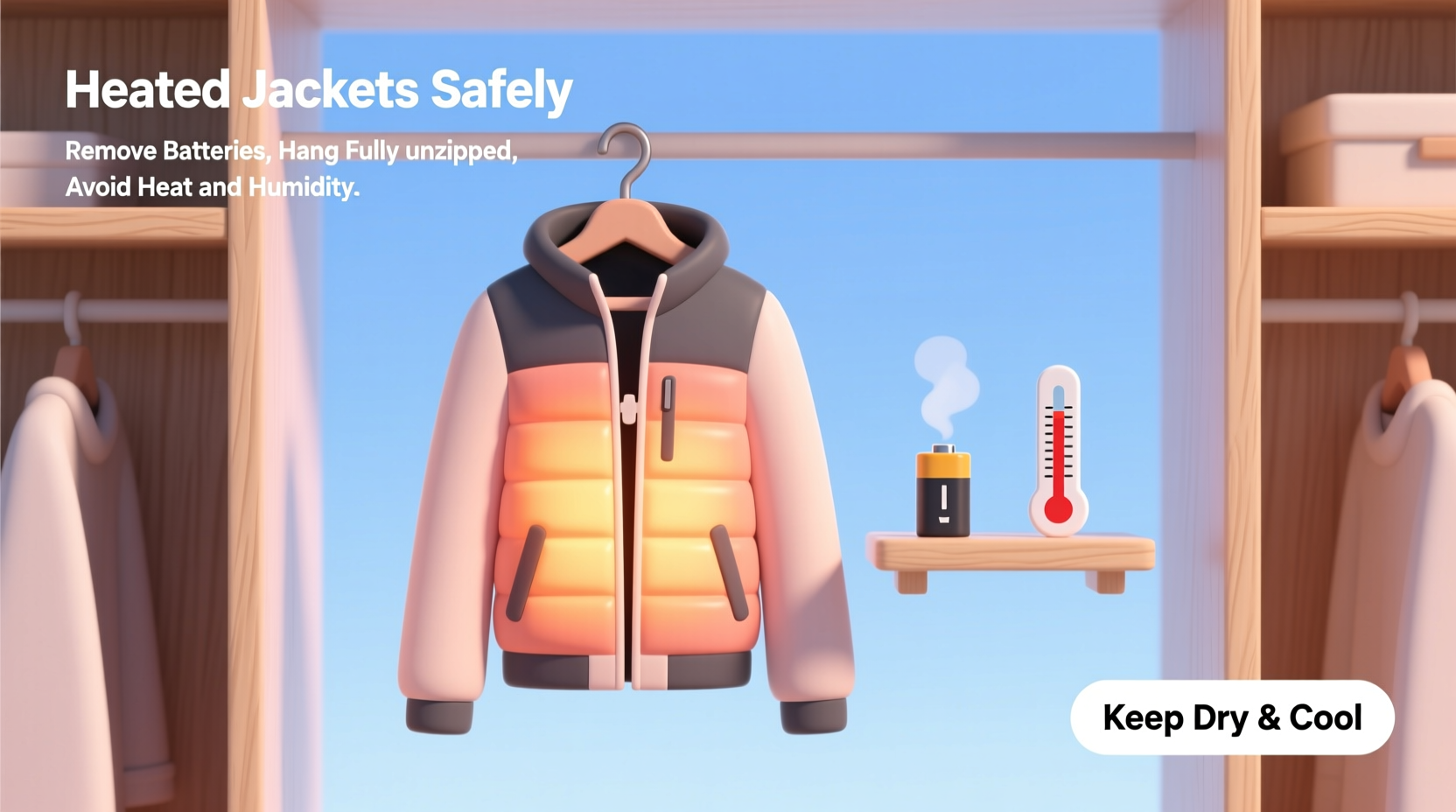 how to store heated jackets safely
