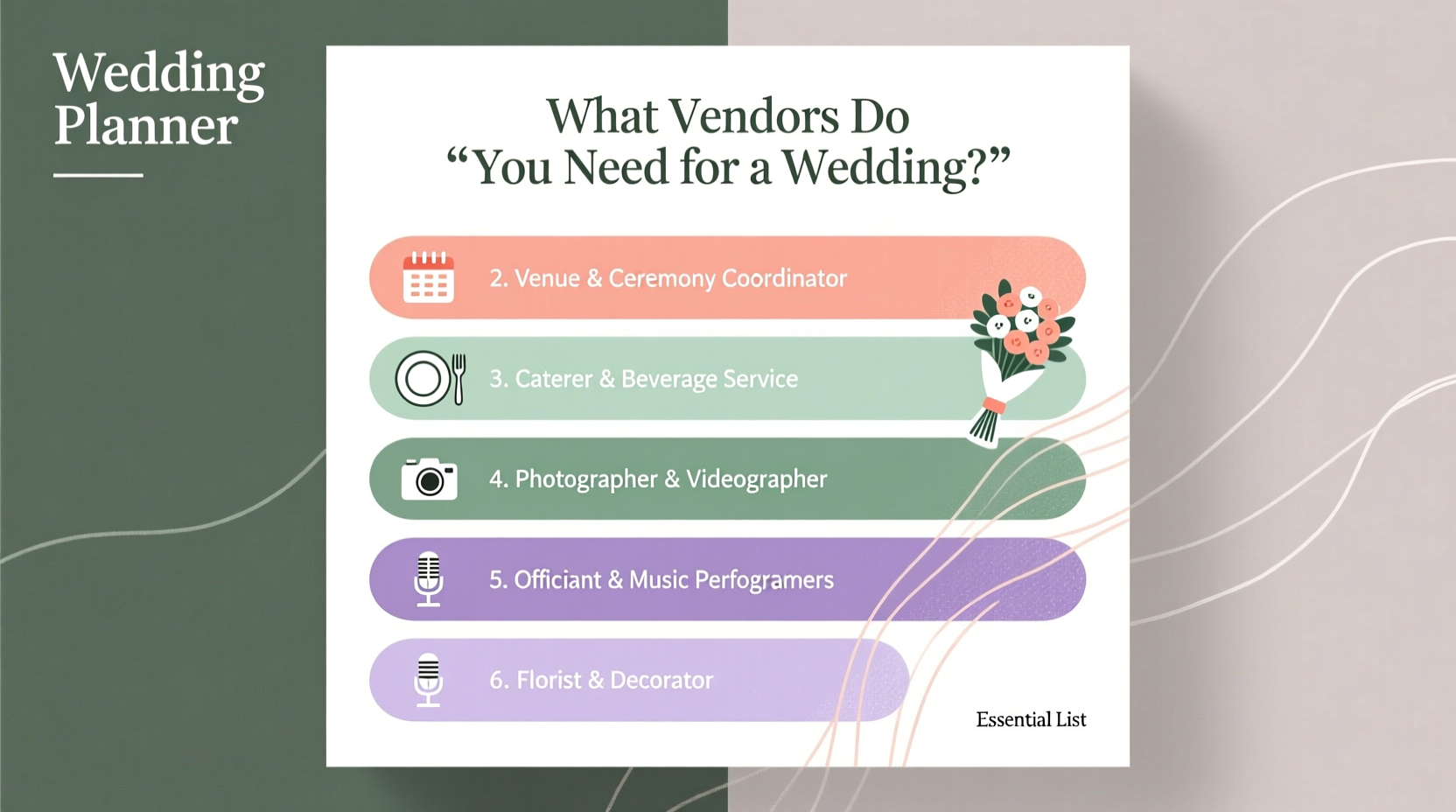 what vendors do you need for a wedding