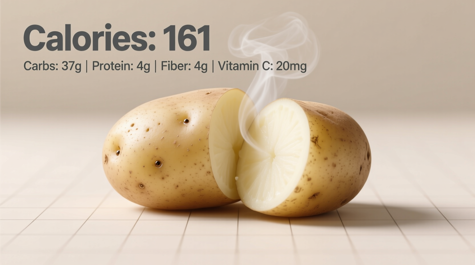 calories in a single plain potato