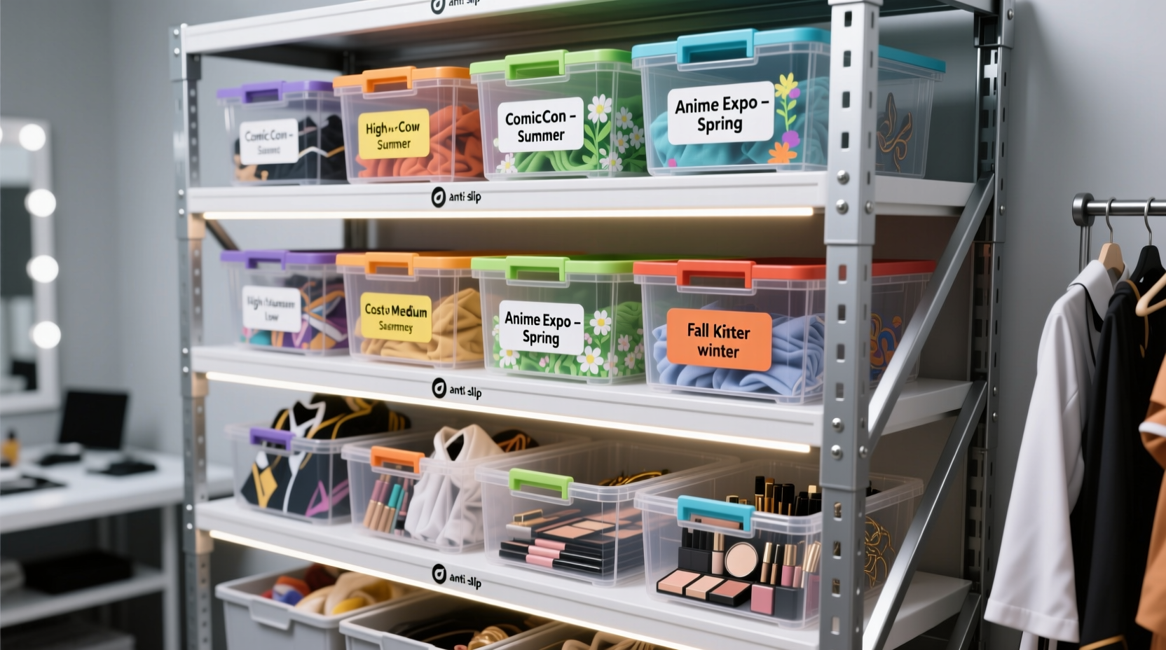 cosplay closet organization for con attendees