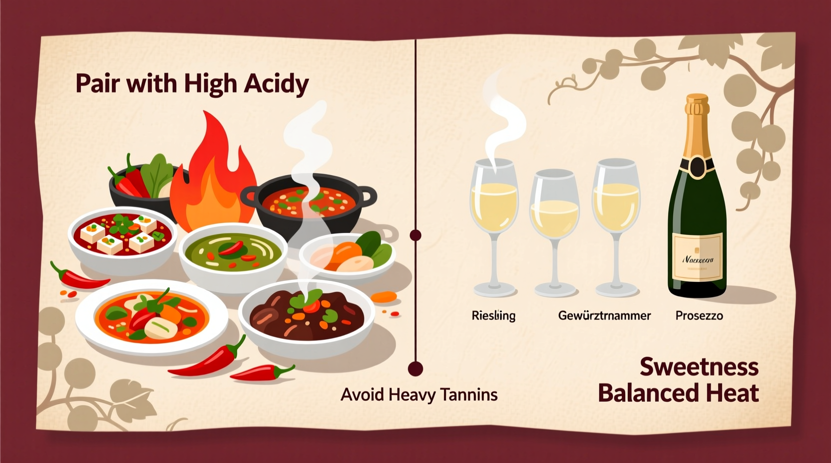 how to pair wine with spicy food without clashing