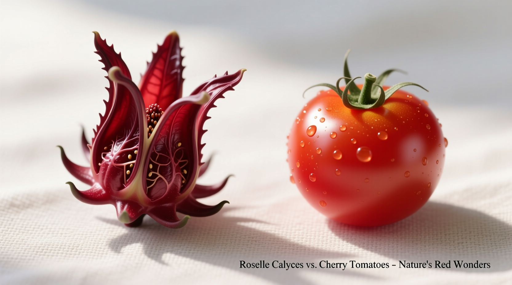 Roselle calyces versus cherry tomatoes comparison