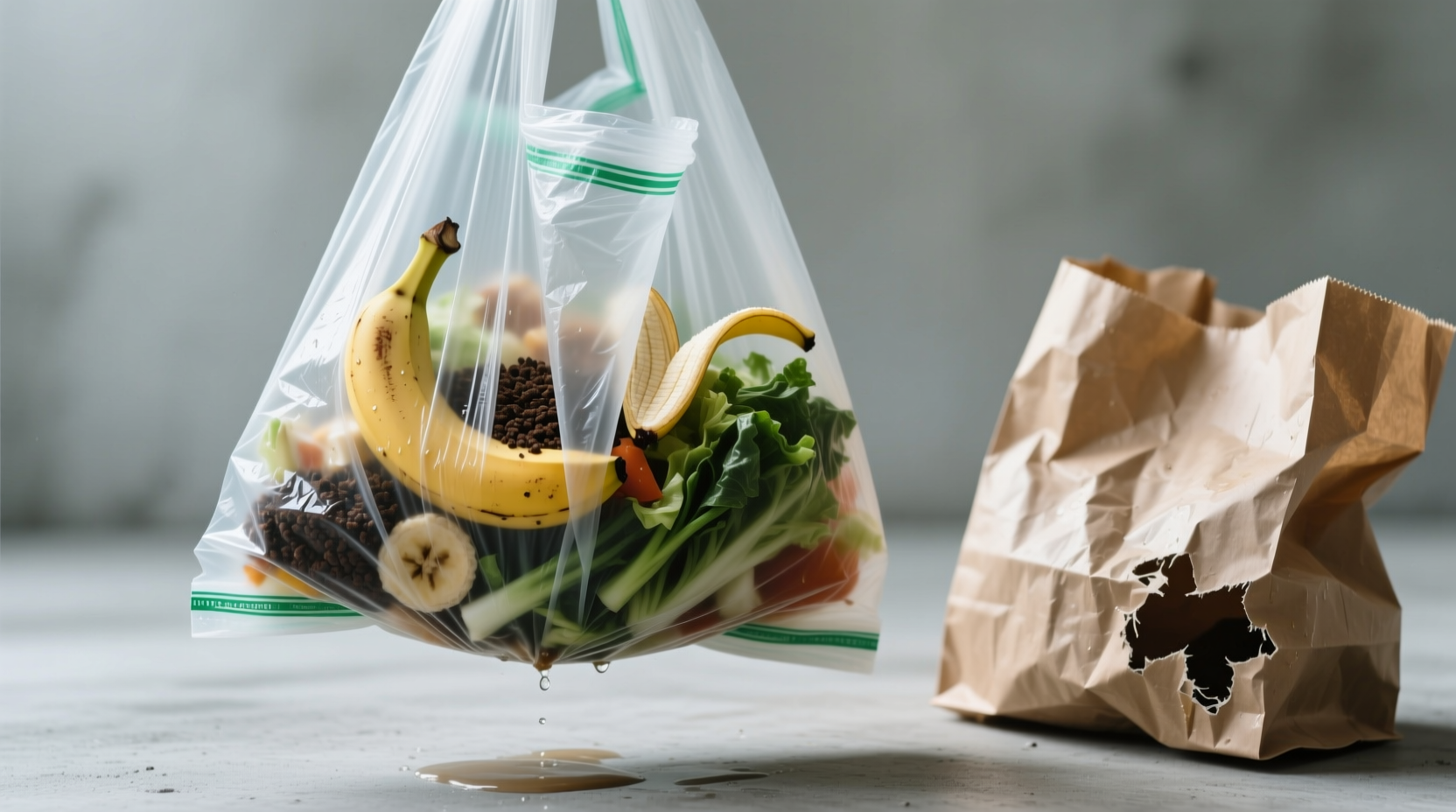 compostable vs paper bags for wet food scraps
