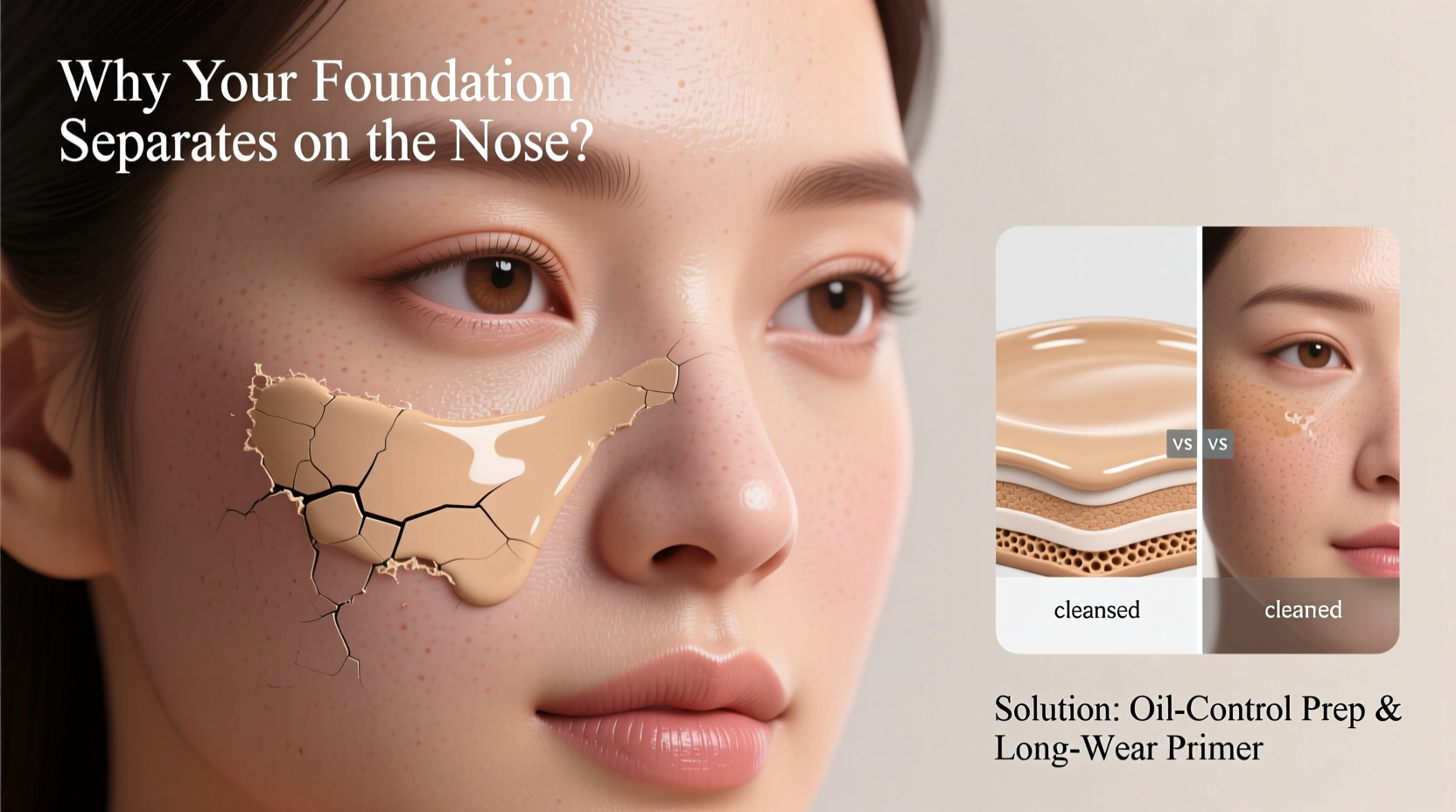 why does my foundation separate on my nose solving the oily t zone mystery