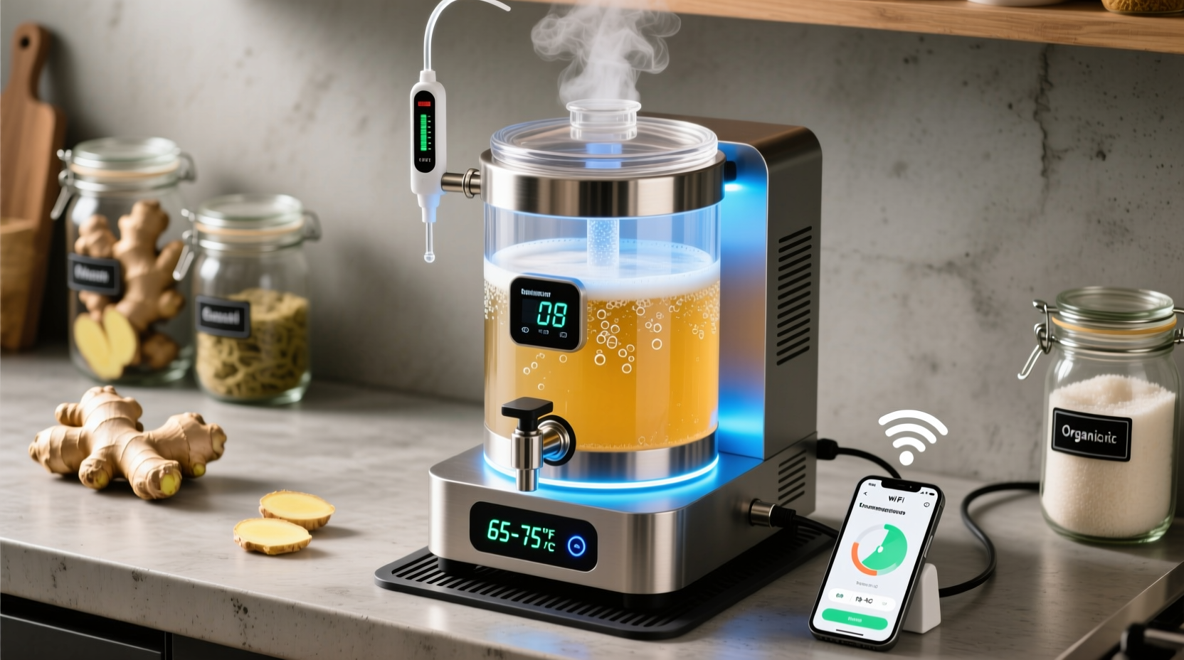 how to build a fermentation station for small-batch ginger beer using smart thermometers