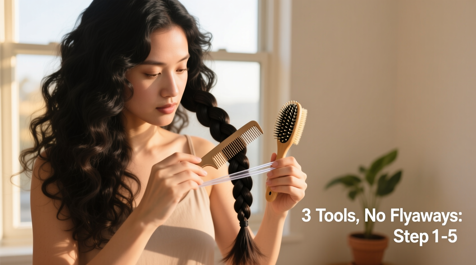 how to braid thick hair without flyaways using only three tools