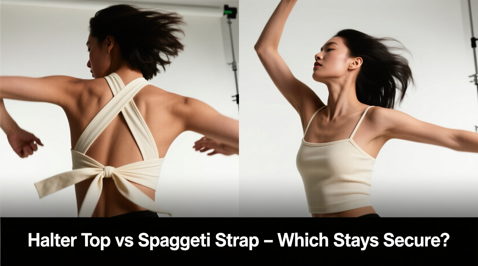 halter top vs spaghetti strap which stays secure during movement