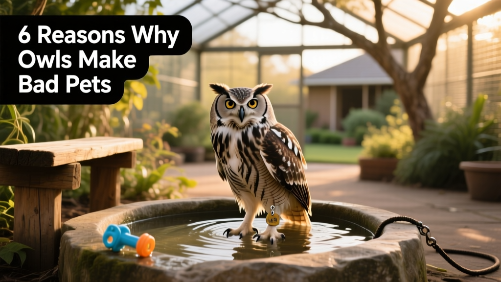 A spacious outdoor aviary with natural perches, foliage, and a shallow water basin for bathing
