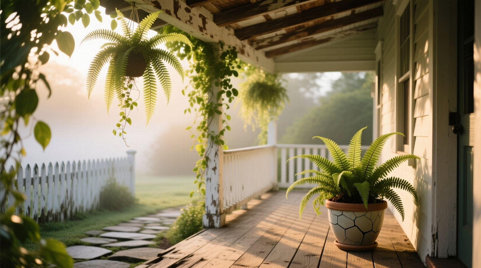 hanging ferns front porch