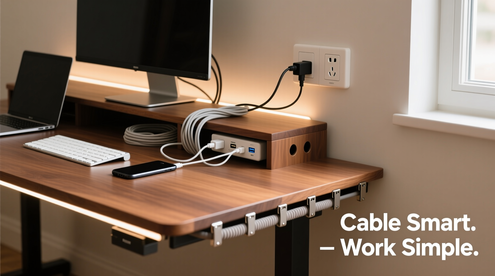 how to organize cables in a home office with minimal effort