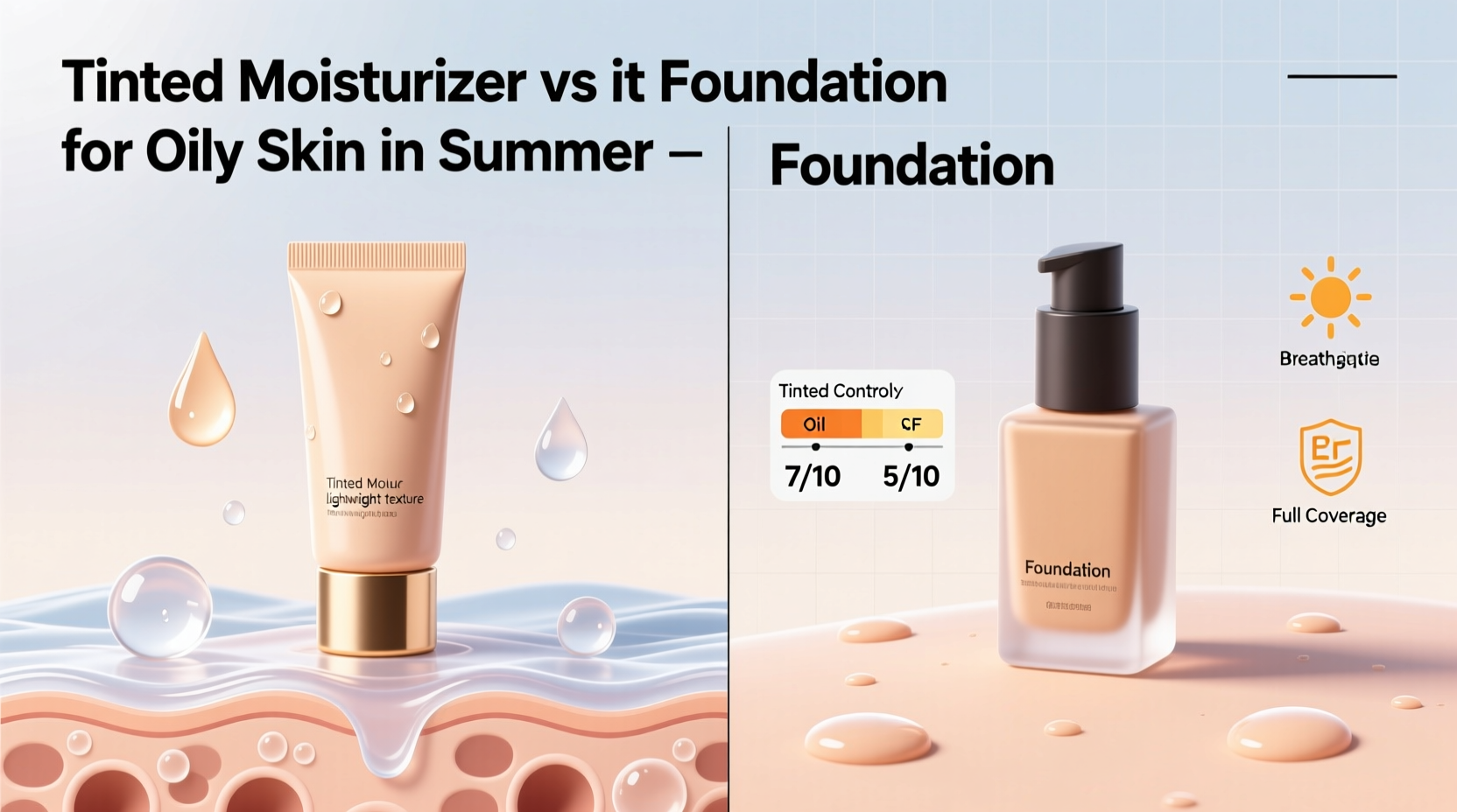 are tinted moisturizers better than foundation for oily skin types in summer