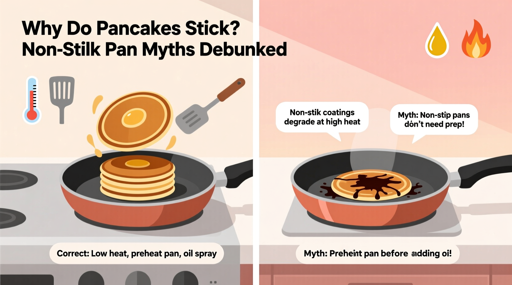 why do my pancakes stick to the pan non stick pan myths debunked