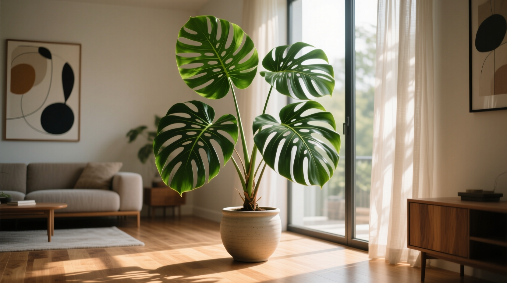 indoor large monstera plant
