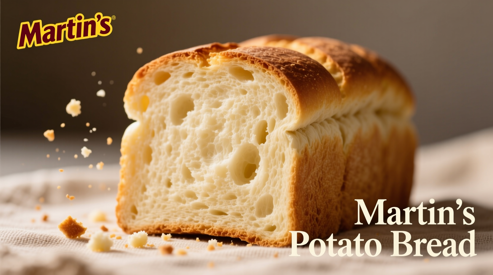 Martin's Potato Bread sliced showing soft interior texture