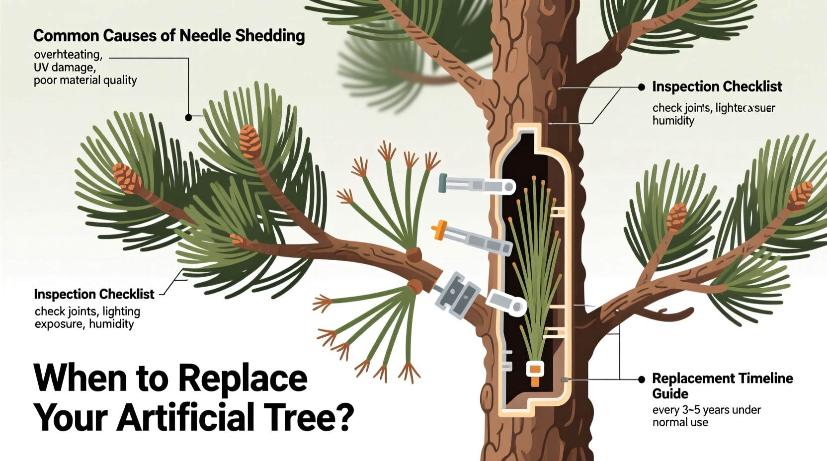 why does my artificial tree shed needles and when to replace it