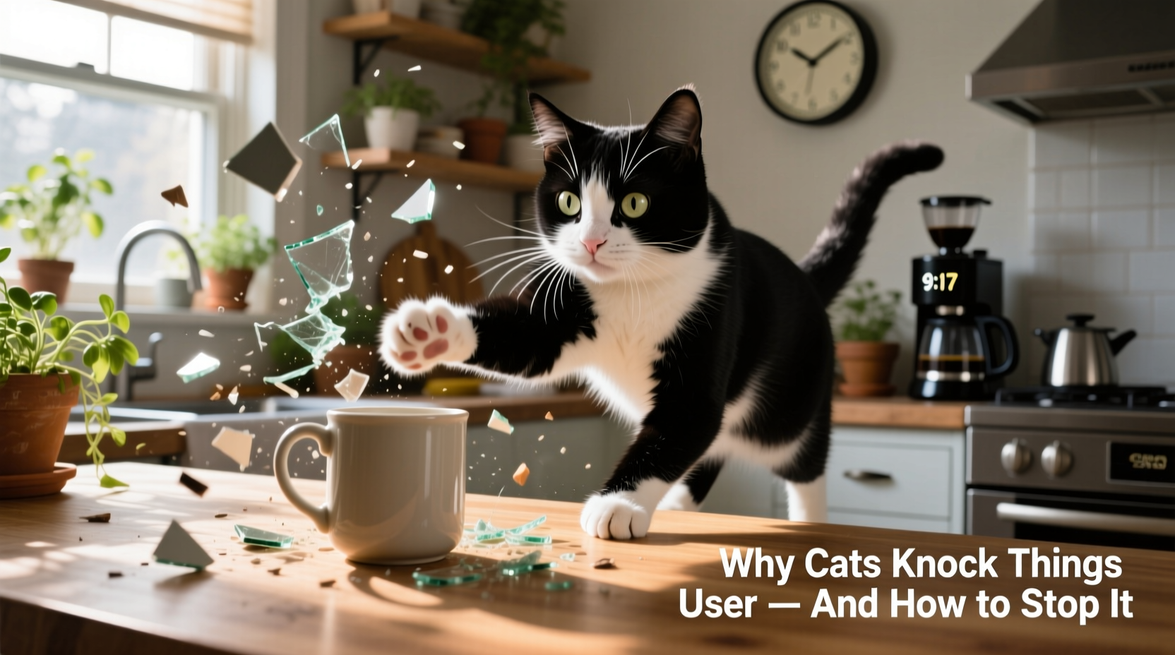 cat knocking things off counters why they do it and how to redirect the behavior