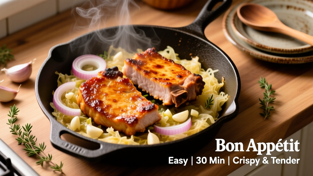 Air Fryer Pork Chops & Sauerkraut: Crispy, Tender & Easy