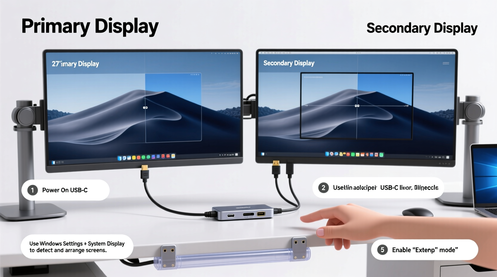 step by step guide to setting up dual monitors without tangled cables or driver issues