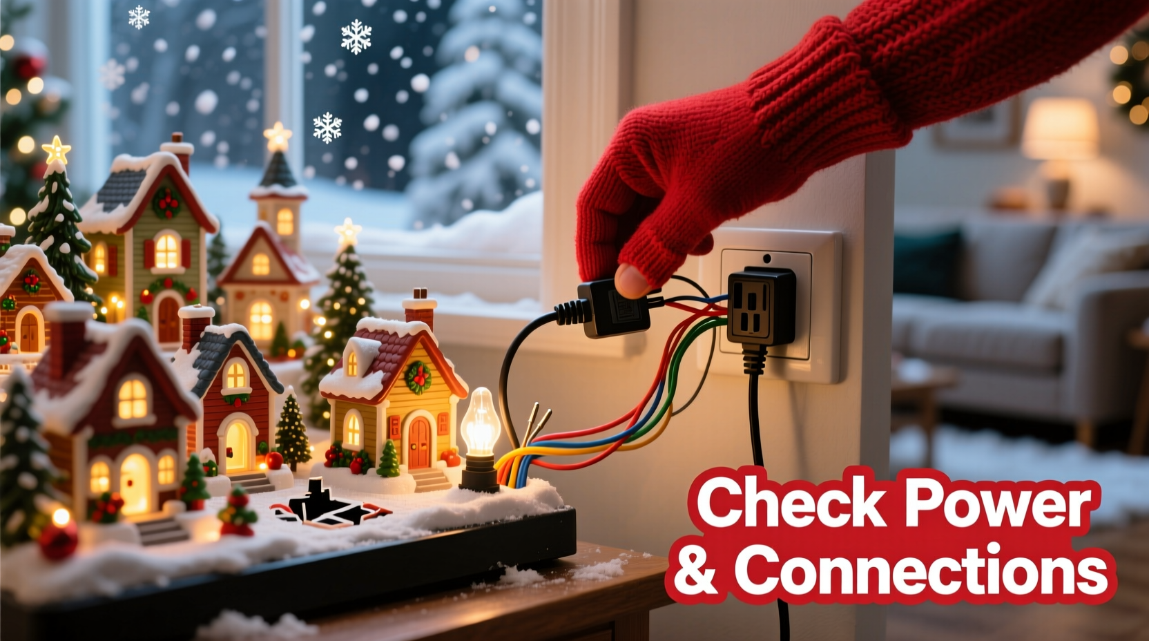 why does my christmas village not run properly checking power and connections