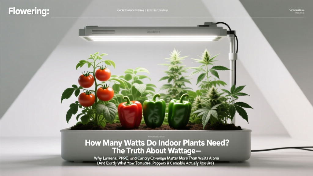 Indoor Plant Watts: PPFD, Lumens & Canopy Coverage (2026)