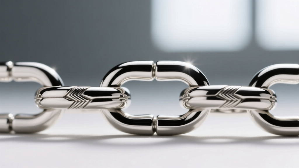 Macro shot of a 4mm sterling silver Figaro chain link mechanism, showcasing the laser-soldered joints and high-polish metal finish.