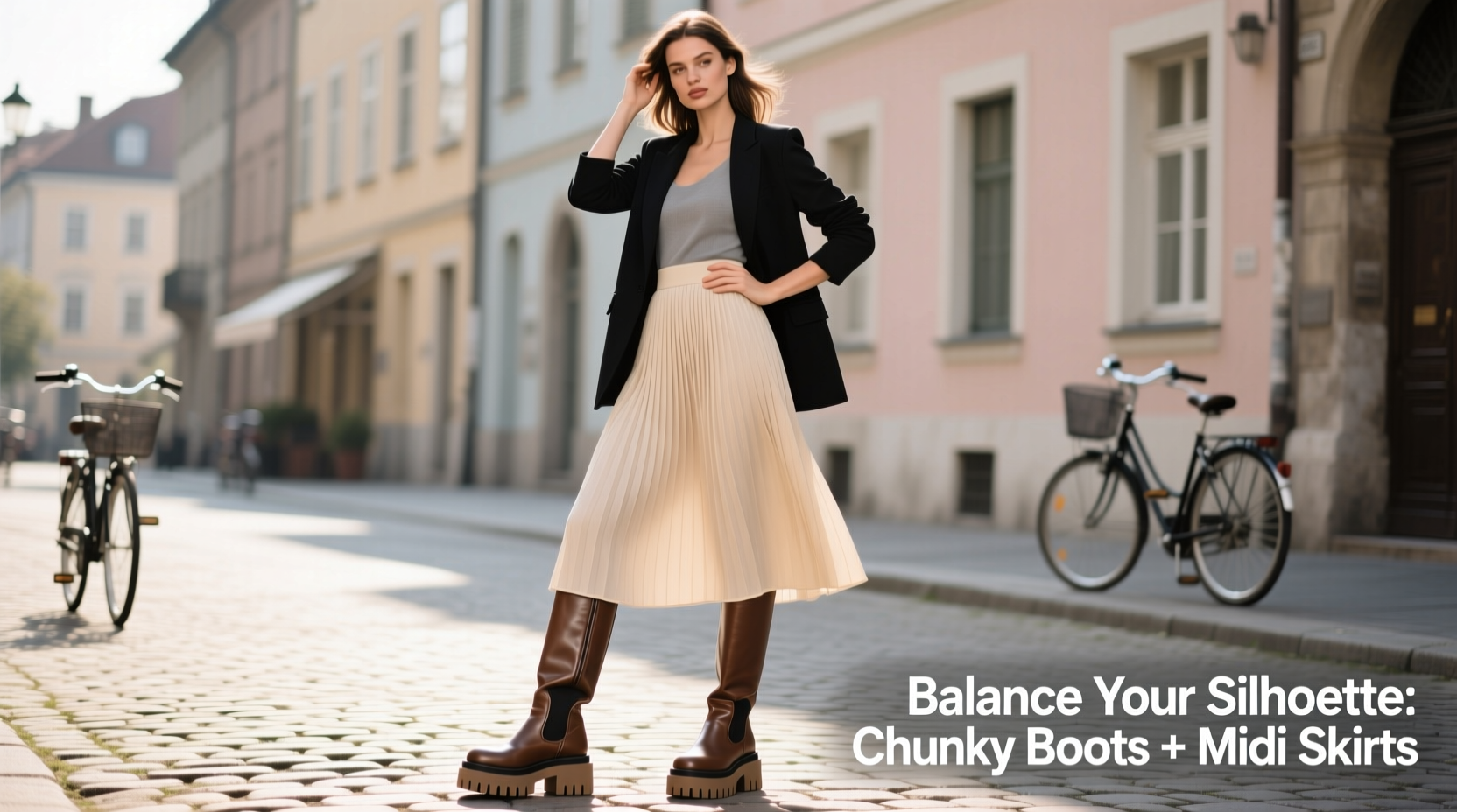 how to style chunky boots with midi skirts without overwhelming your frame