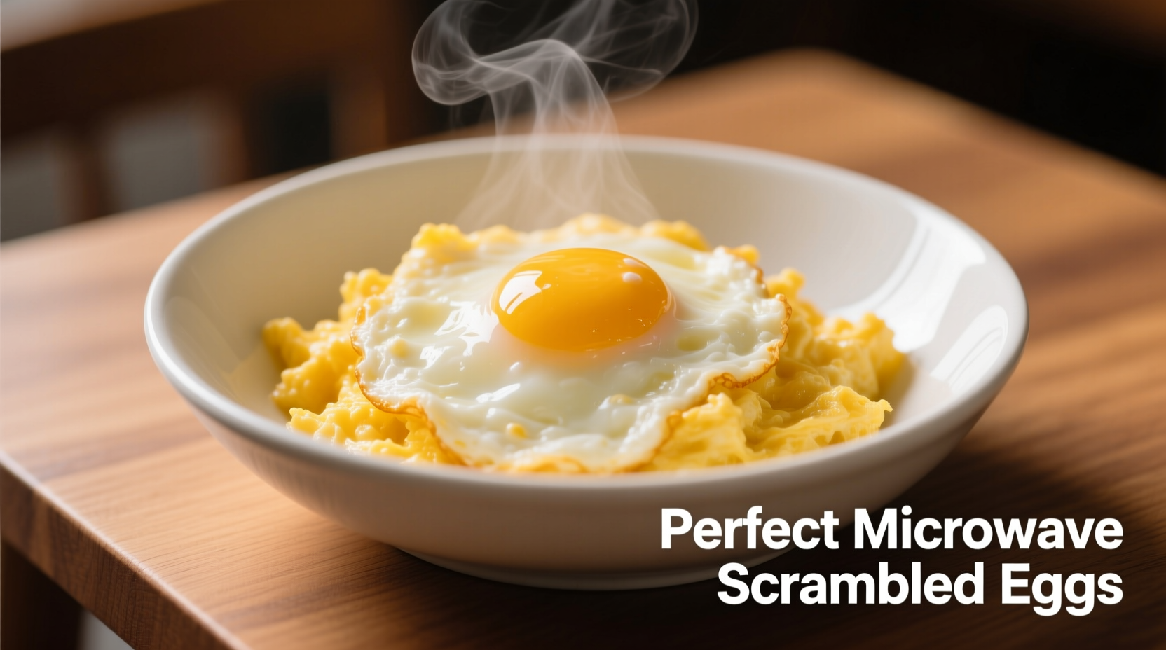 Perfect microwave scrambled eggs in bowl