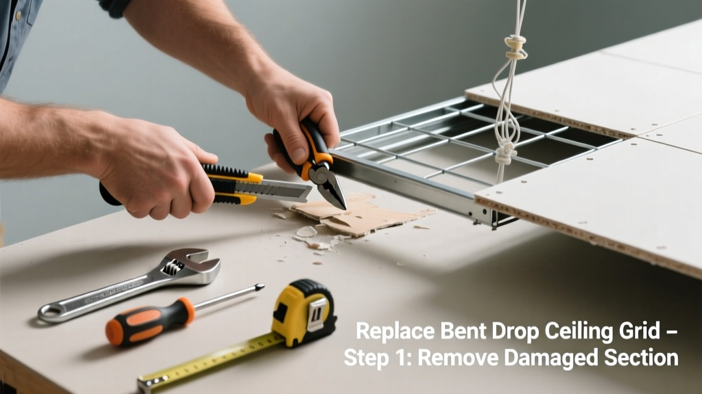 How to Replace a Bent Drop Ceiling Grid Section