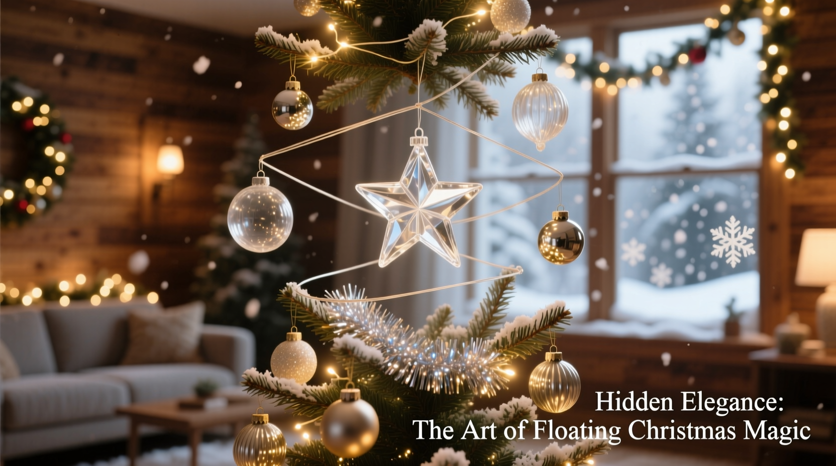 how to create a floating illusion with hidden wires on christmas decorations