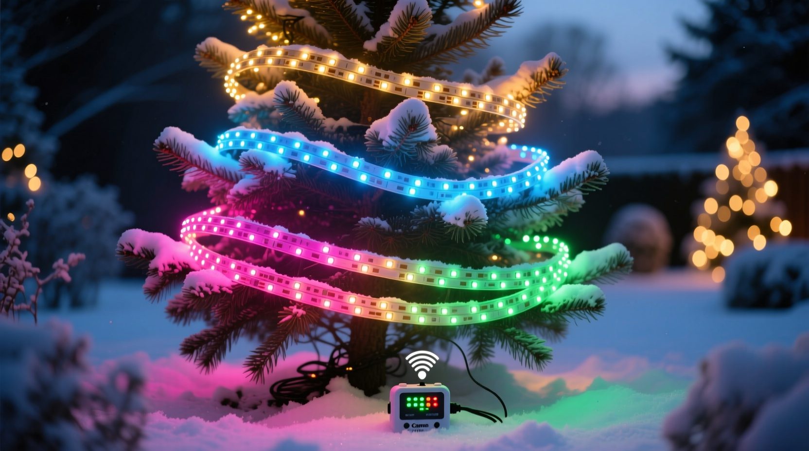how to sync multiple strands of rgbw christmas lights seamlessly