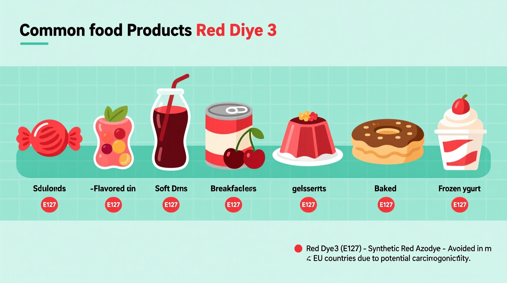 what foods contain red dye 3