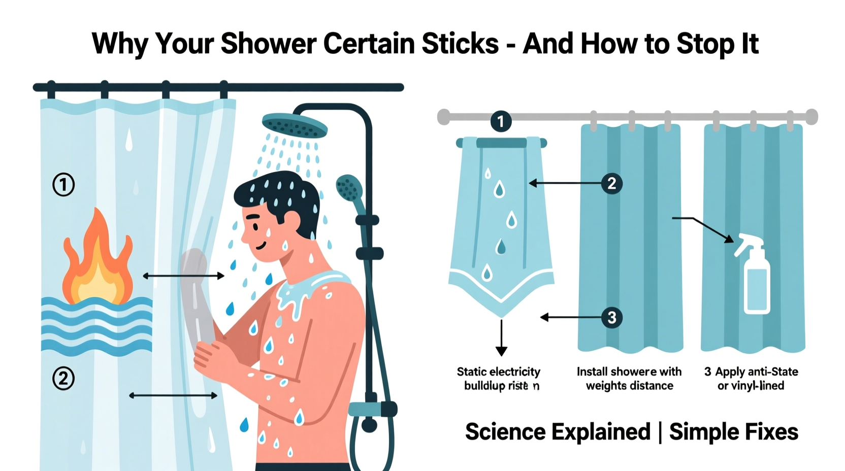 why is my shower curtain always sticking to me science and fix